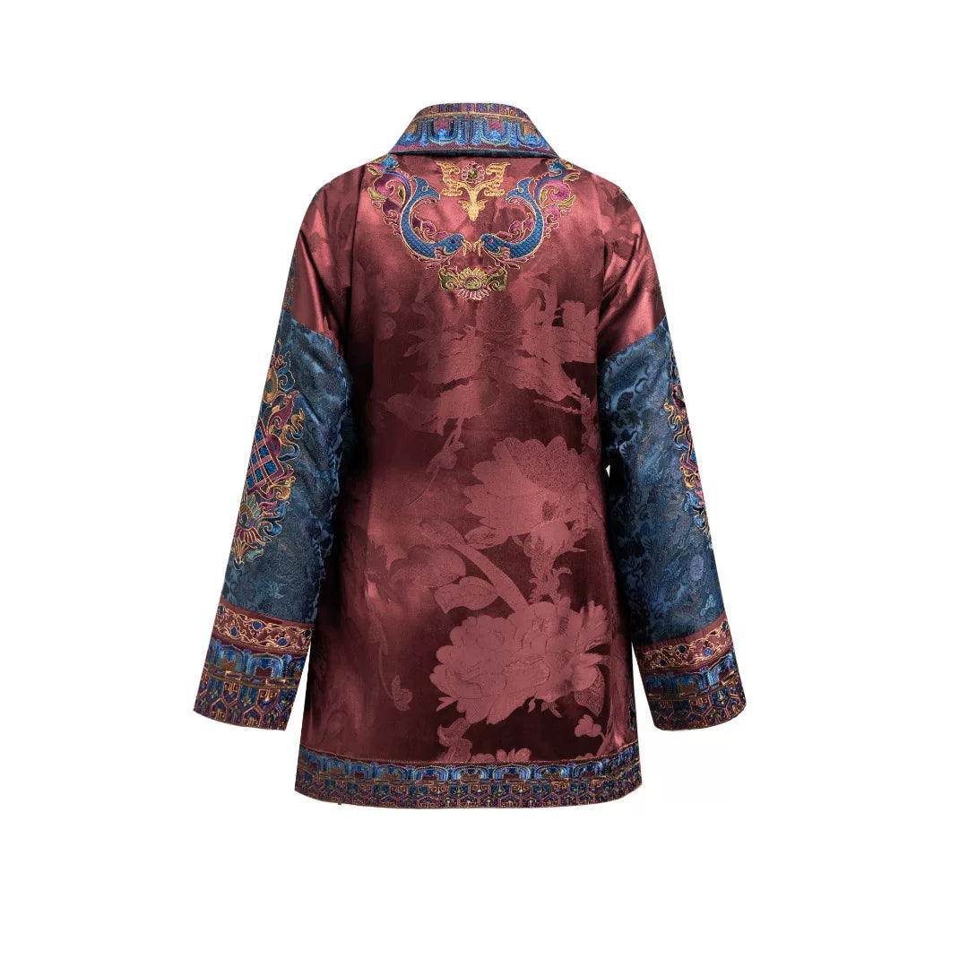Luxury Eight Auspicious Silk Wrap Robe-25Z263M
