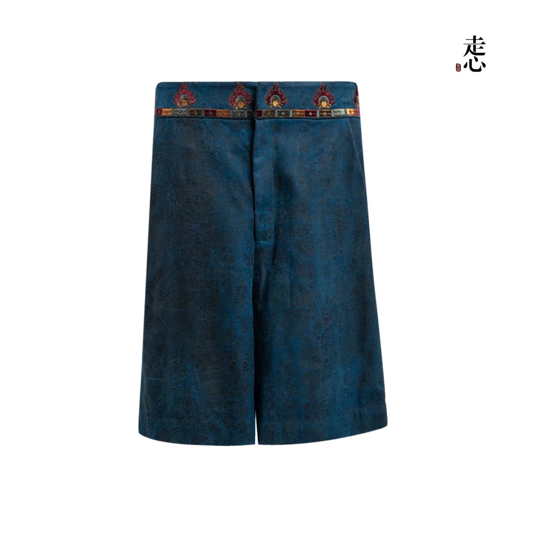Luxury Song Brocade Denim Bermuda Shorts- 26M66097