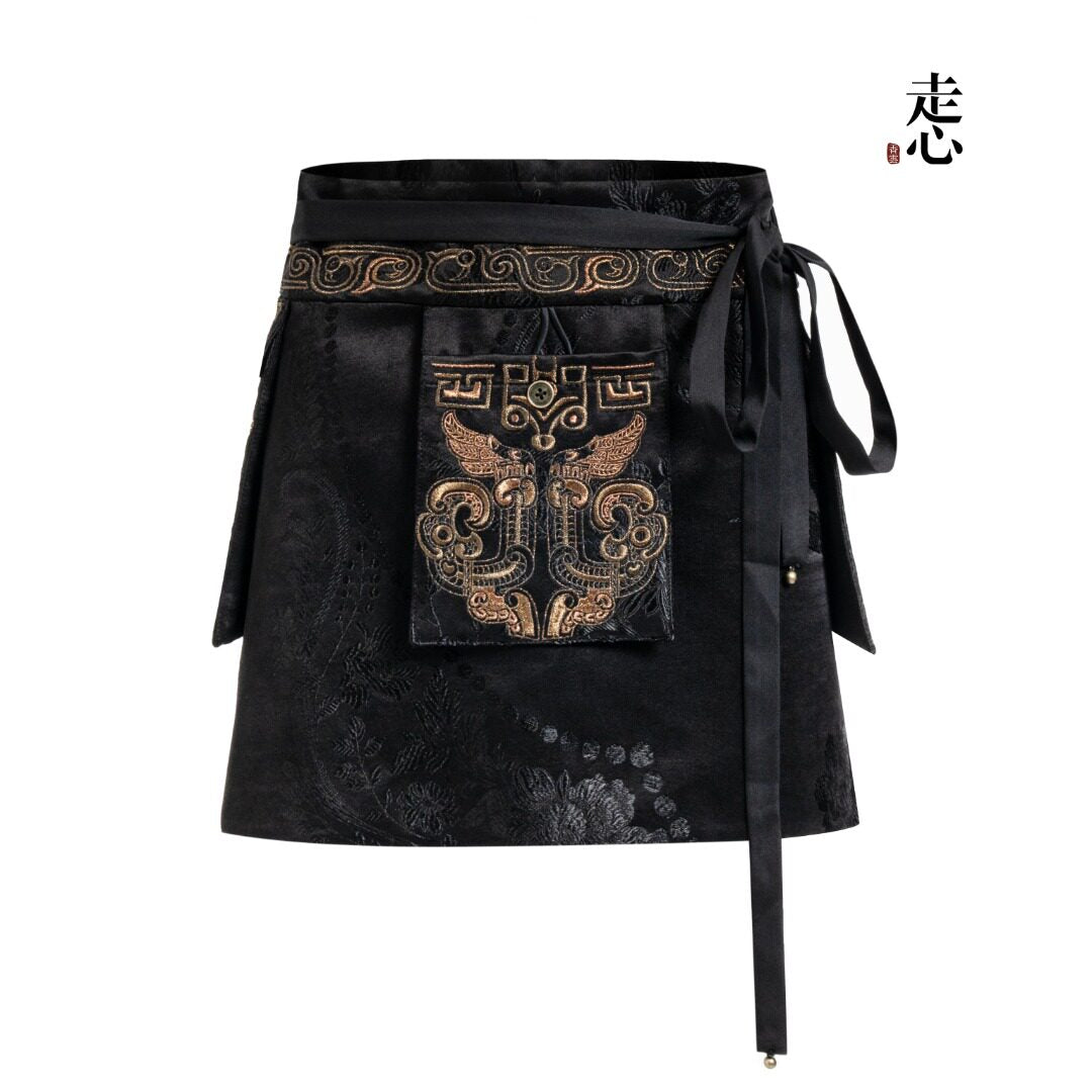 Luxury Vajra Silk Apron Wrap Skirt-24Z36601