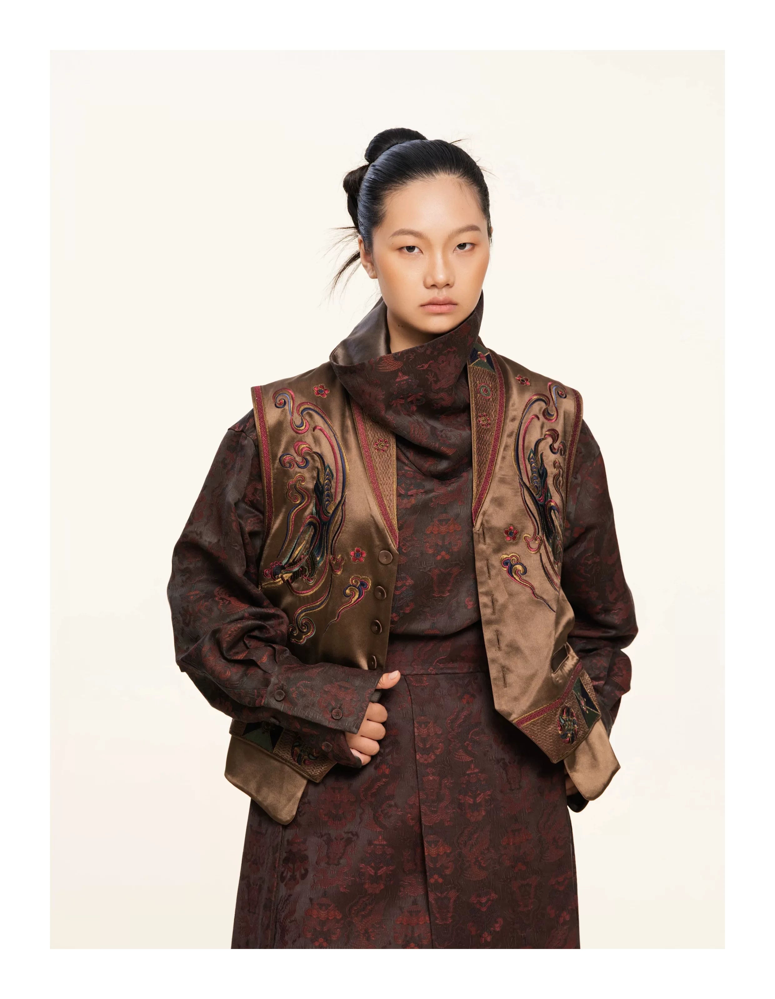 Luxury Dunhuang Silk Waistcoat Vest- 25ZMJ5953