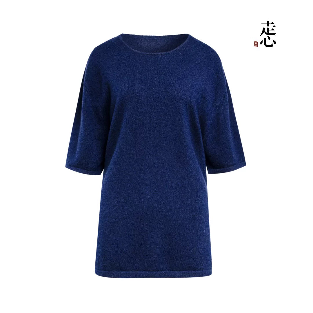Luxury 240g Pure Cashmere Half Sleeve Top-26ZX2602-1