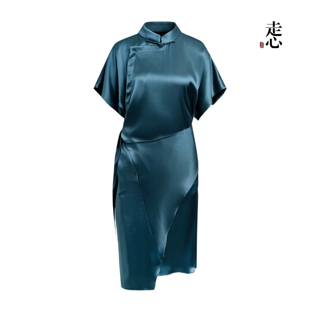 Luxury Lavender Heavy Silk Midi Dress-26M66139