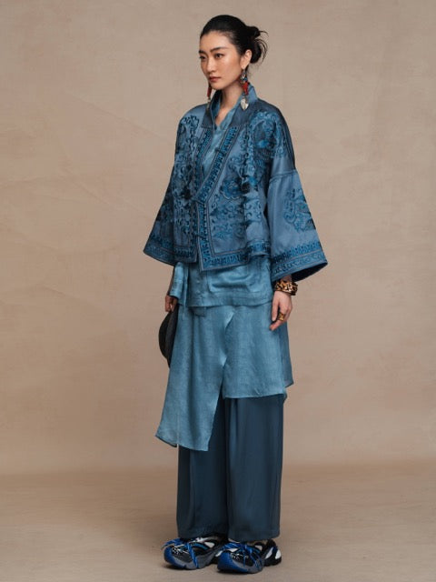 Luxury 60 Momme Silk Twin Phoenix Jacket-26ZWT6674