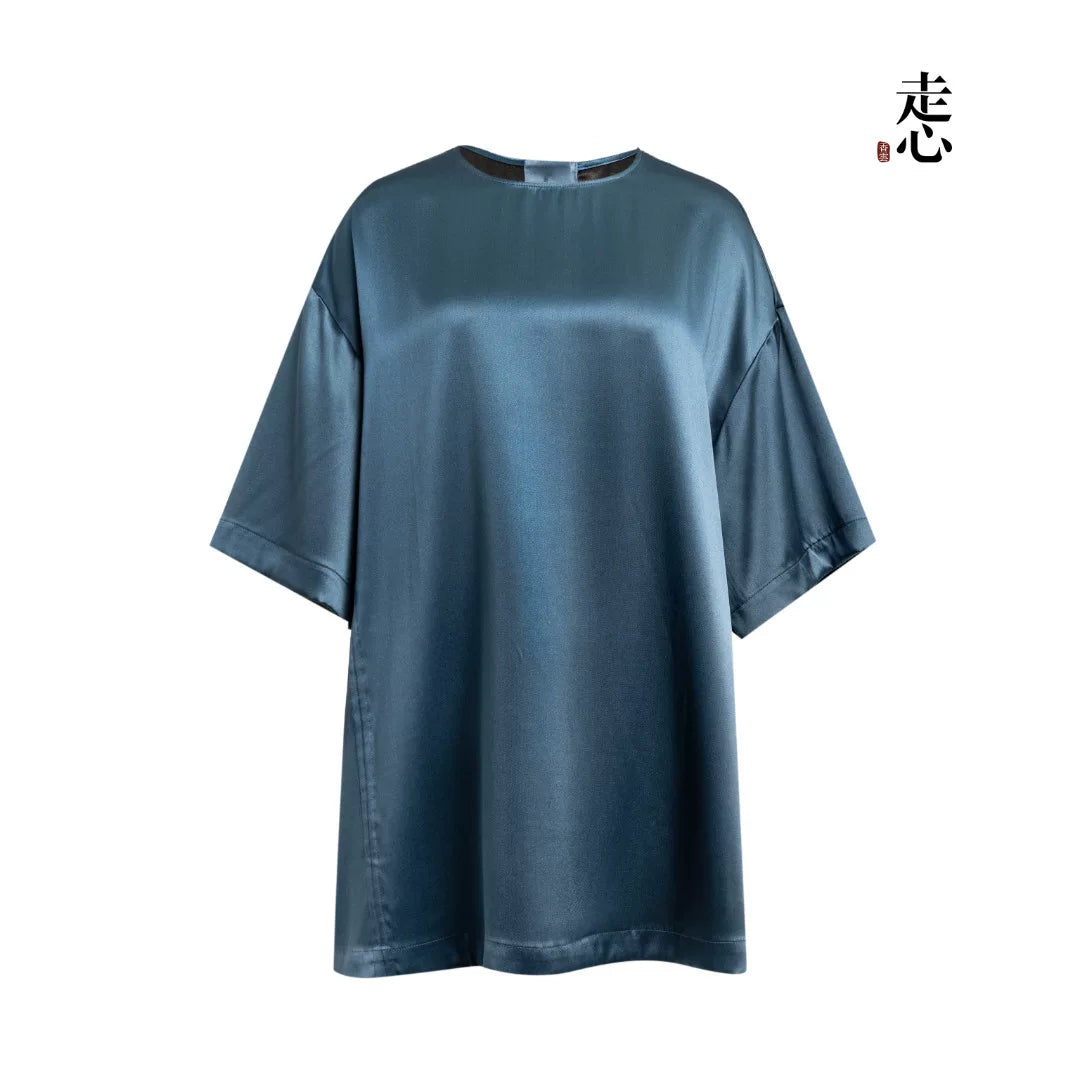 Luxury 60 Momme Heavy Silk Crewneck Top-26Z2H216749