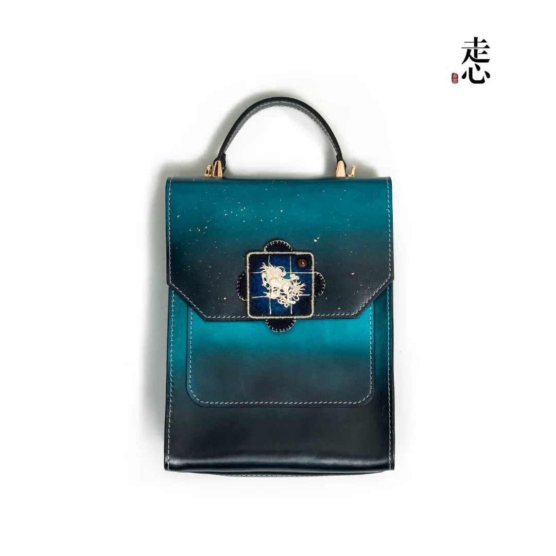 Luxury Peacock Gradient Leather Bag-25ZZZ427