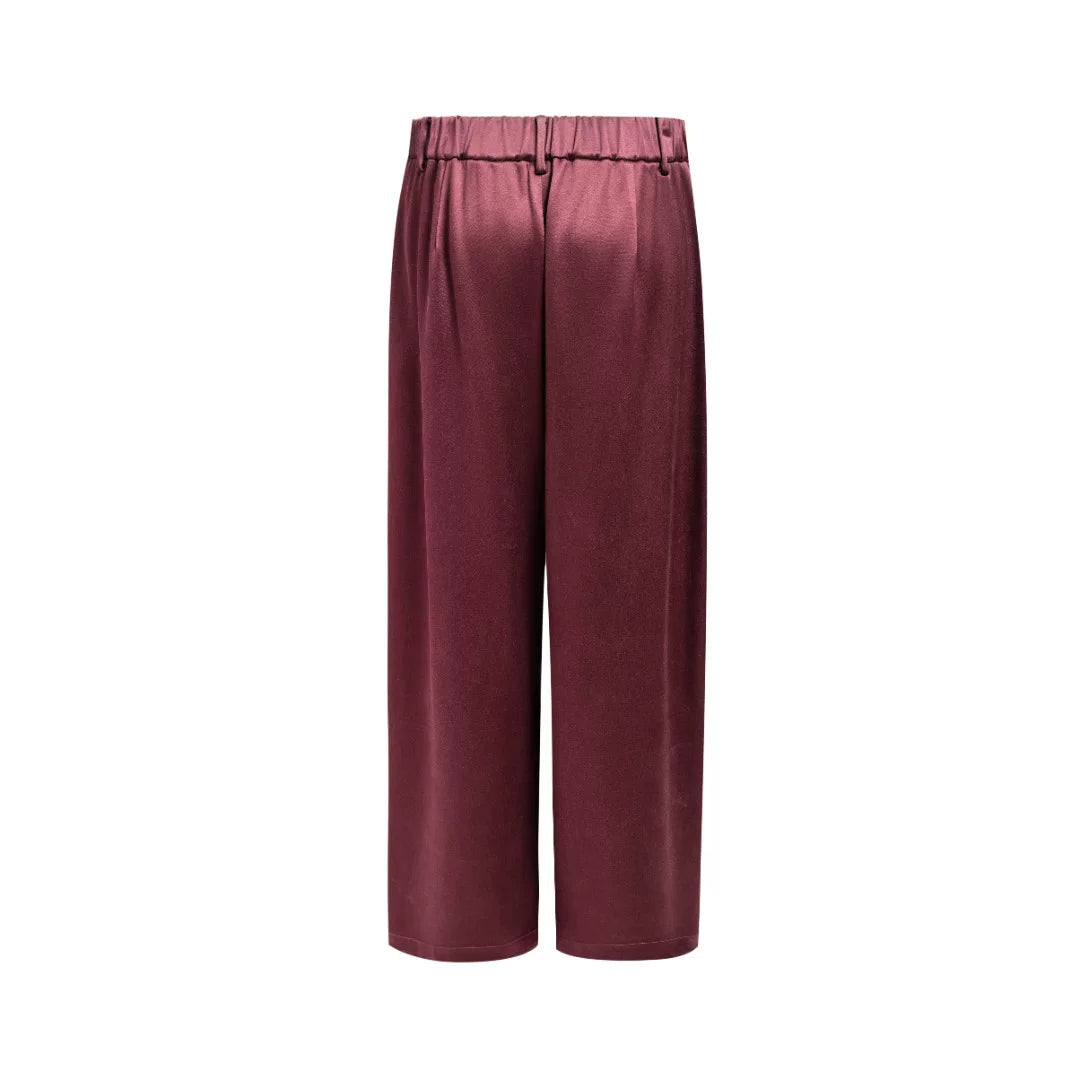 Luxury Carmine Heavy Silk Tailored Pants- 25Z76311049