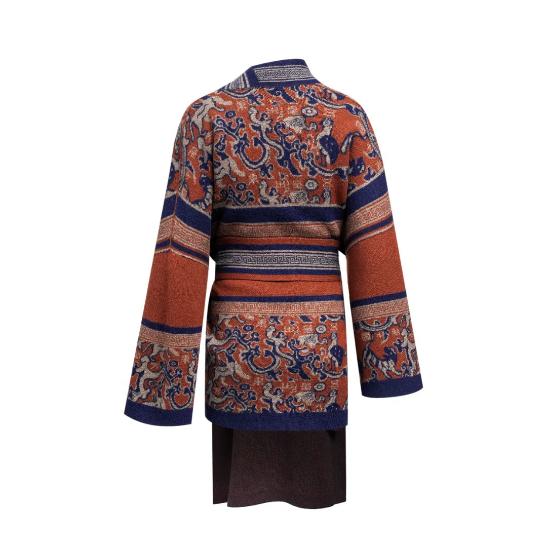 Luxury 1100g Five Stars Cashmere Robe Coat-25ZX2534-1