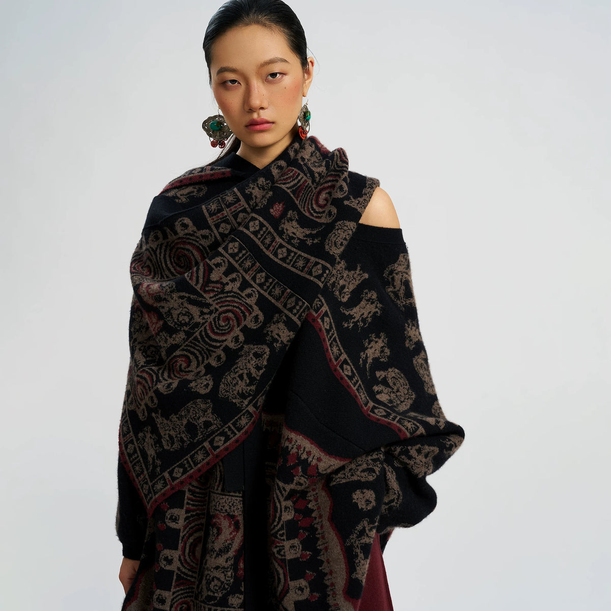 Luxury 935g Beasts Cashmere Cardigan Wrap-24ZX2405