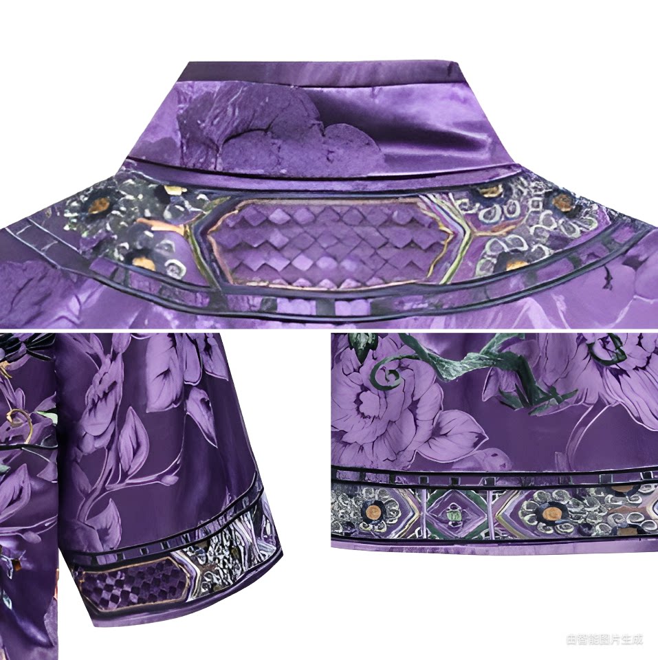 Silk Imperial Coat - Forbidden City Violet Jacket-25ZWT5441