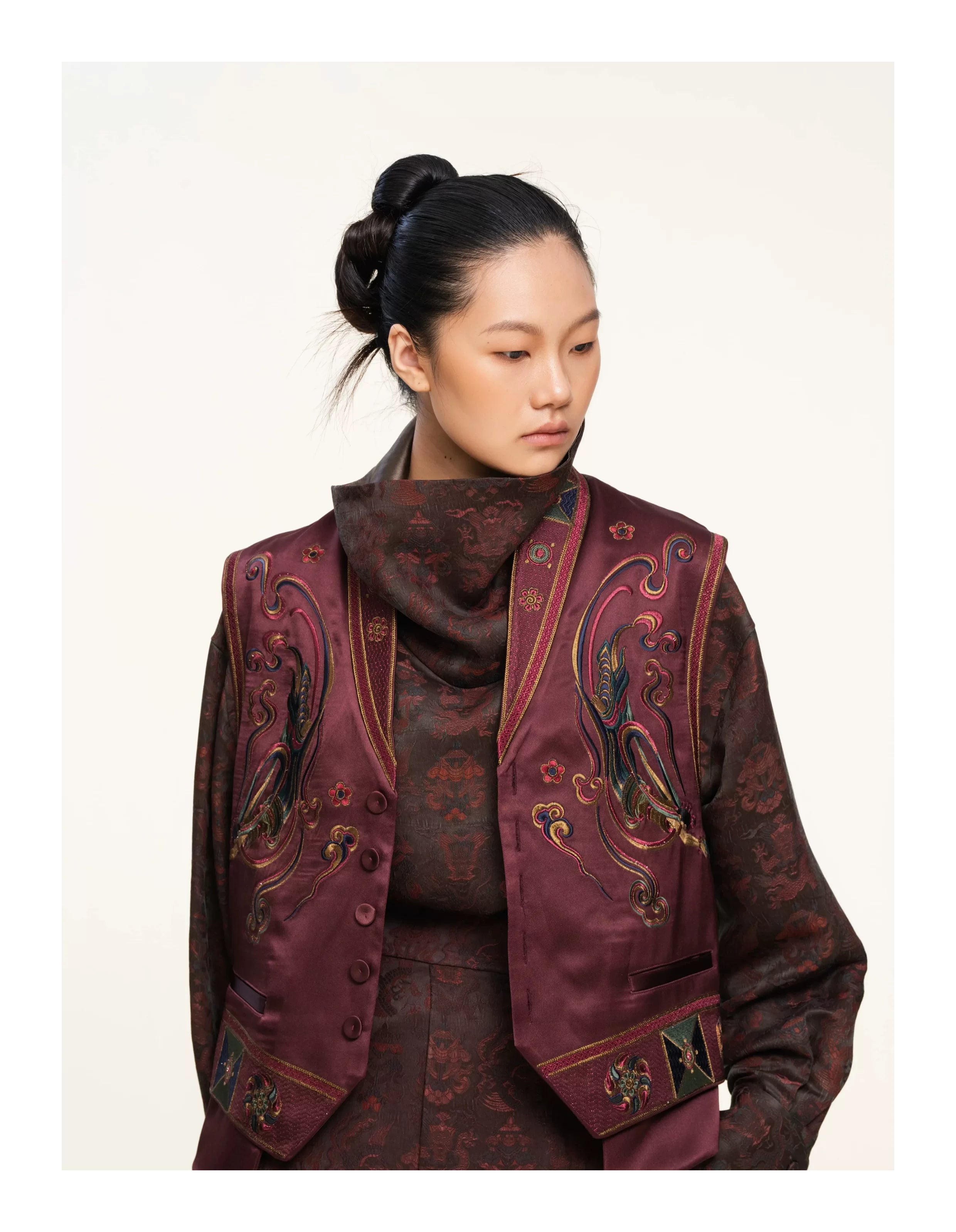 Luxury Dunhuang Silk Waistcoat Vest- 25ZMJ5953