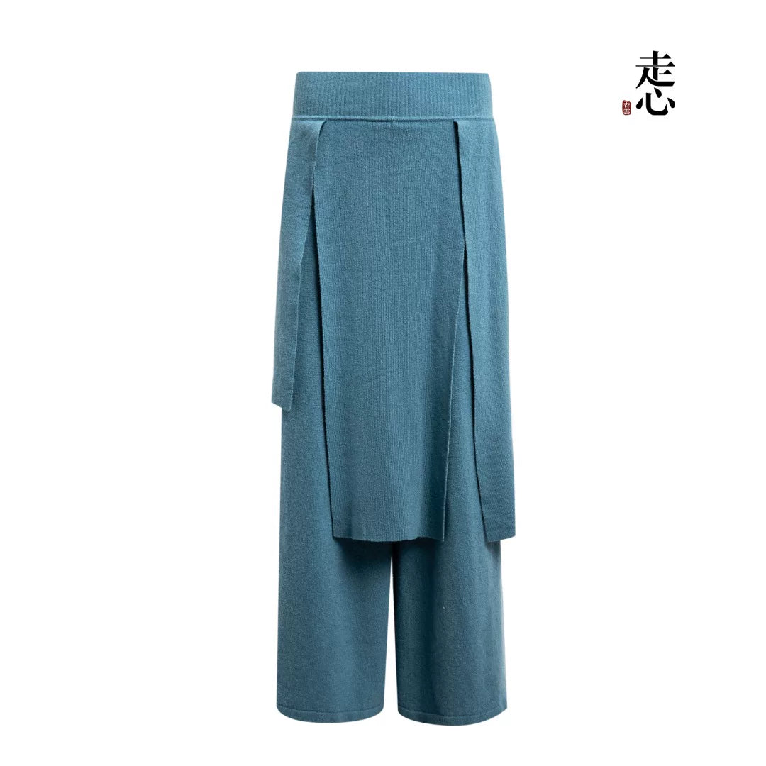 Luxury Green 780g Cashmere Skirt Pants-26ZX2603
