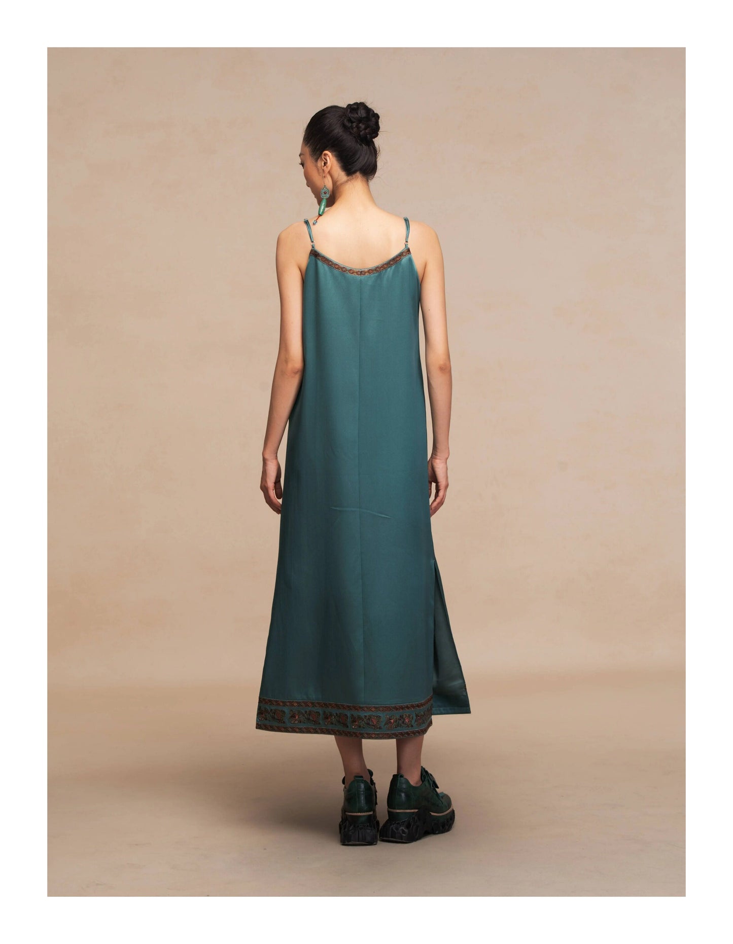 Luxury Dunhuang Lotus Caisson Gambiered Silk Slip Gown-26ZLY6299