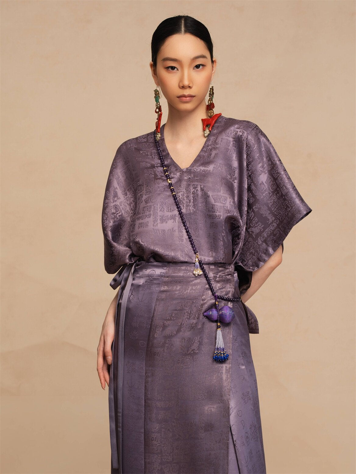 Luxury Twelve Emblems Silk Wrap Dress-26Z2Y215179