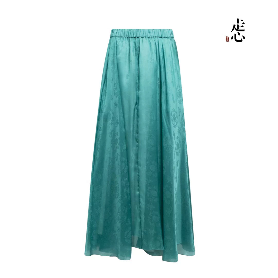 Luxury Silk Organza Jacquard Maxi Skirt- 26Z26214429