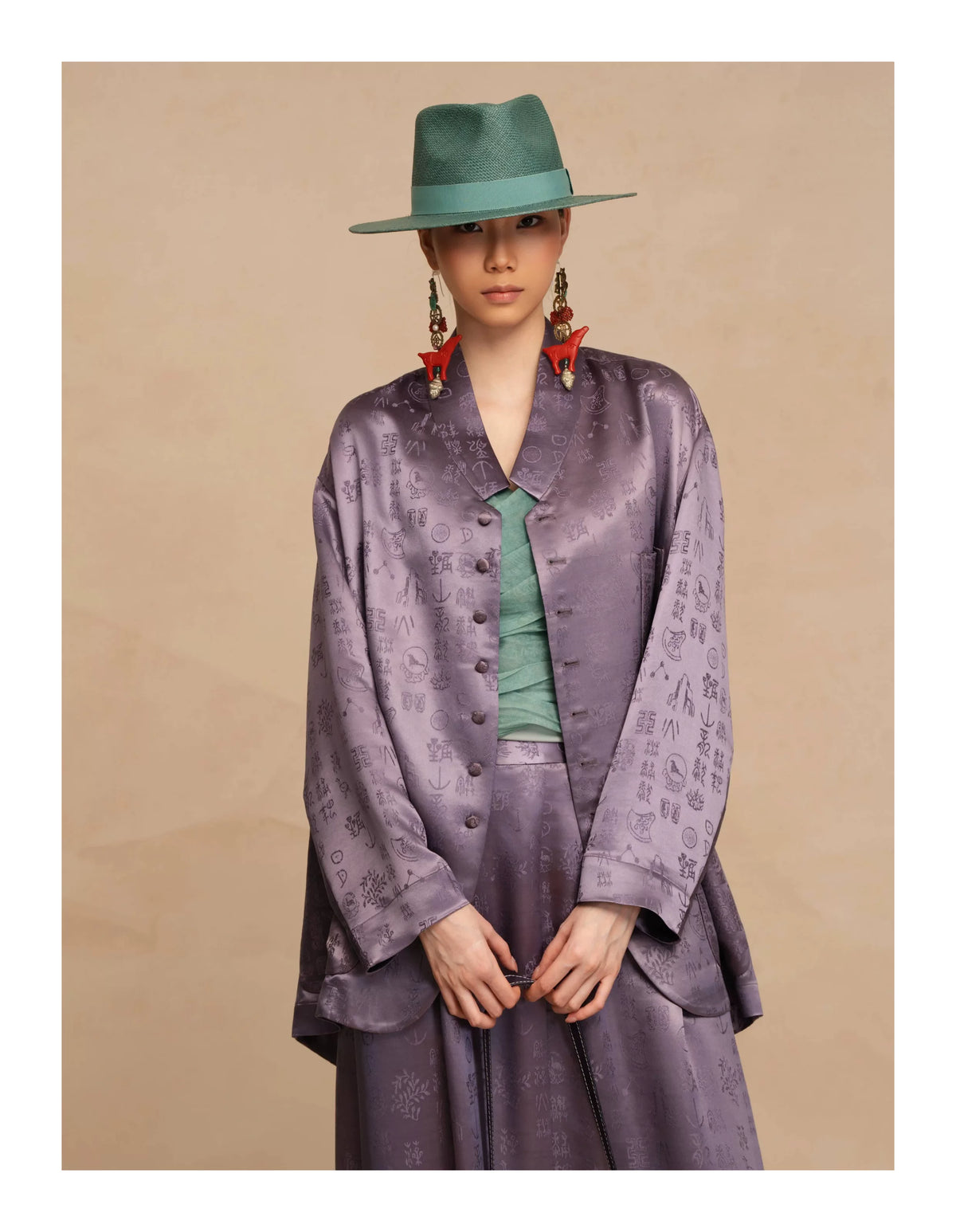 Luxury Heavy Silk Jacquard Cardigan Jacket-26Z2Y118709