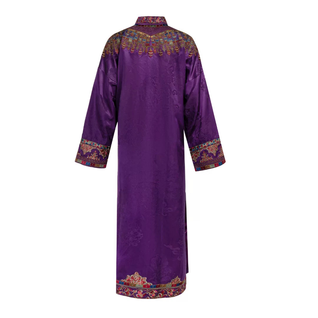 Luxury Purple Dunhuang Silk Qipao Gown-26Y07301