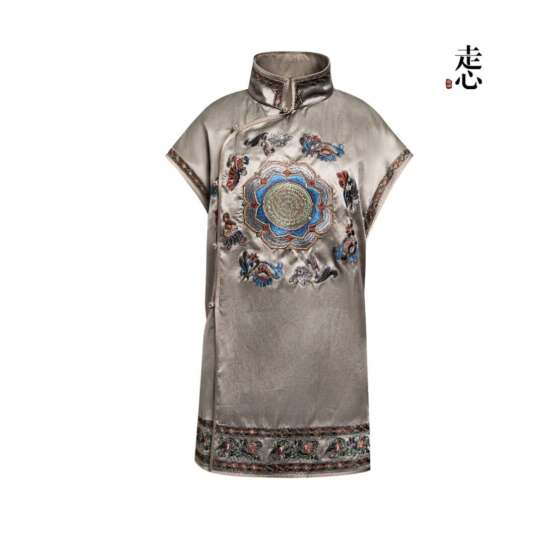 Luxury Dunhuang Lotus Silk Organza Blouse-26ZCS6297