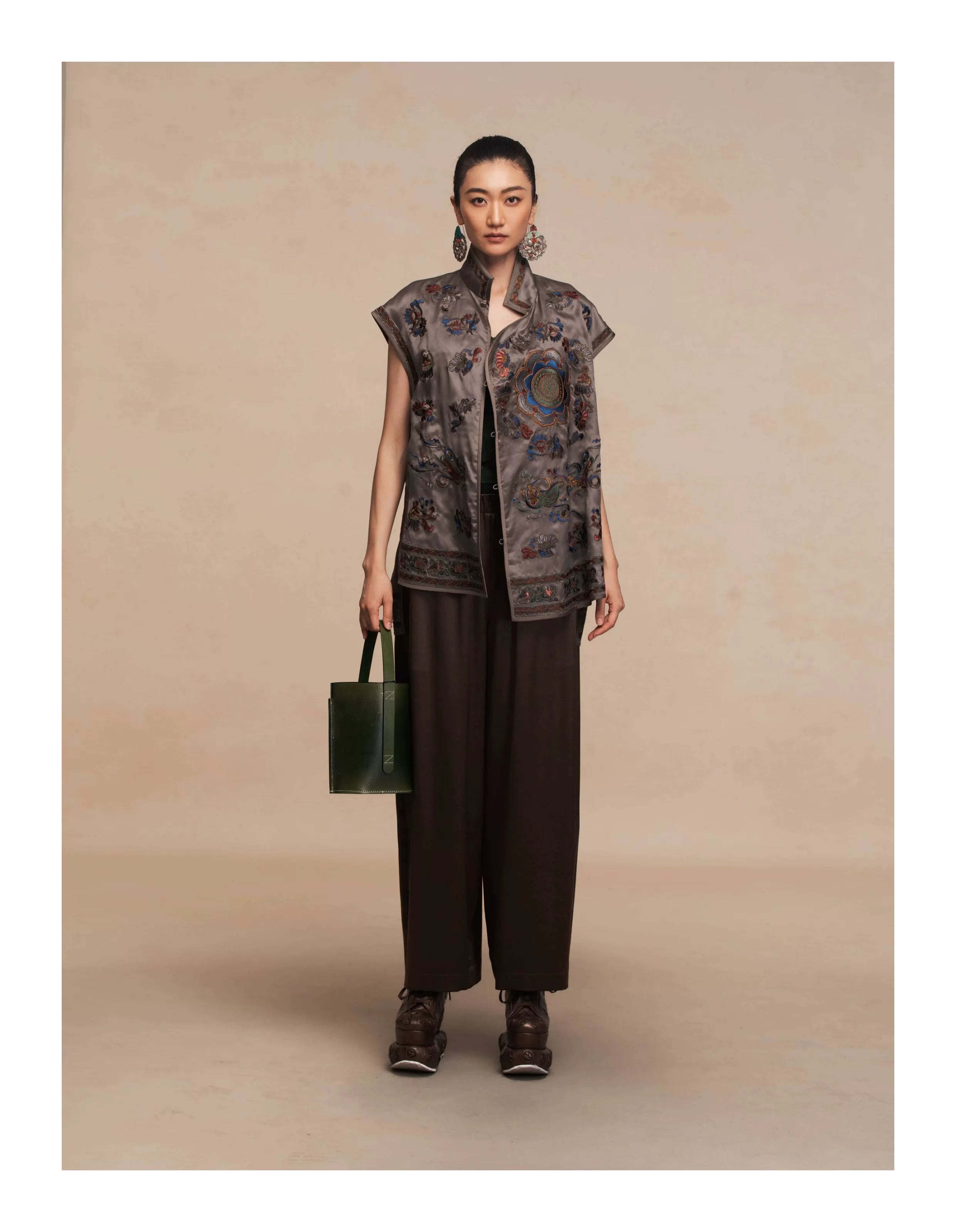 Luxury Glacier Silver Heavy Silk Pants-26Z26111639