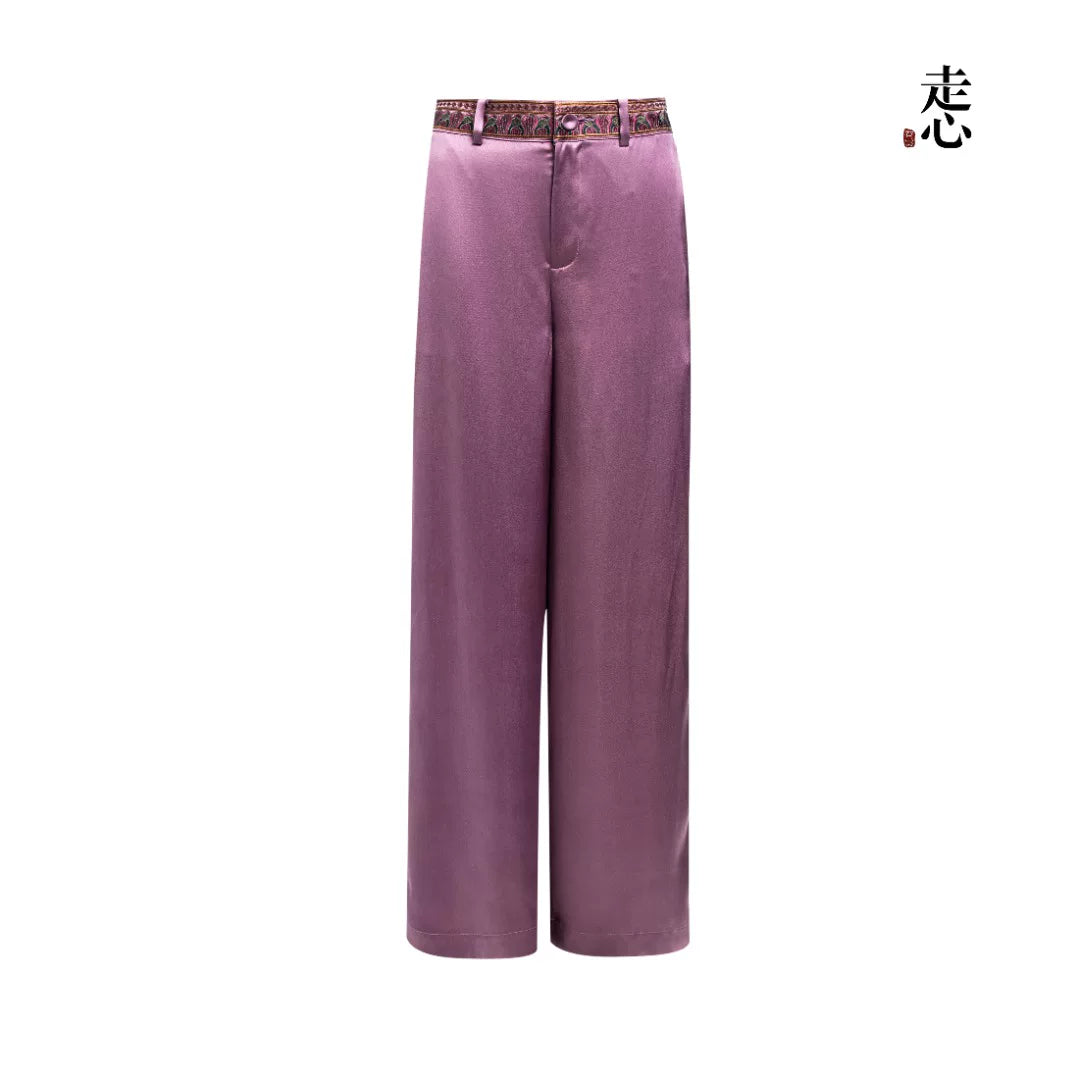 Luxury Heavy Silk Wide-Leg Palazzo Pants- 26ZKZ6317