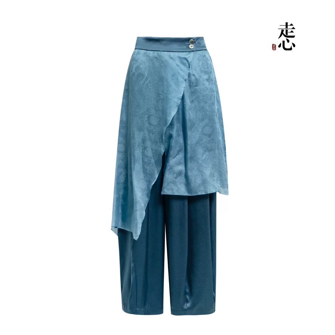 Luxury Layered Silk Organza Wide-Leg Pants- 26Y06501