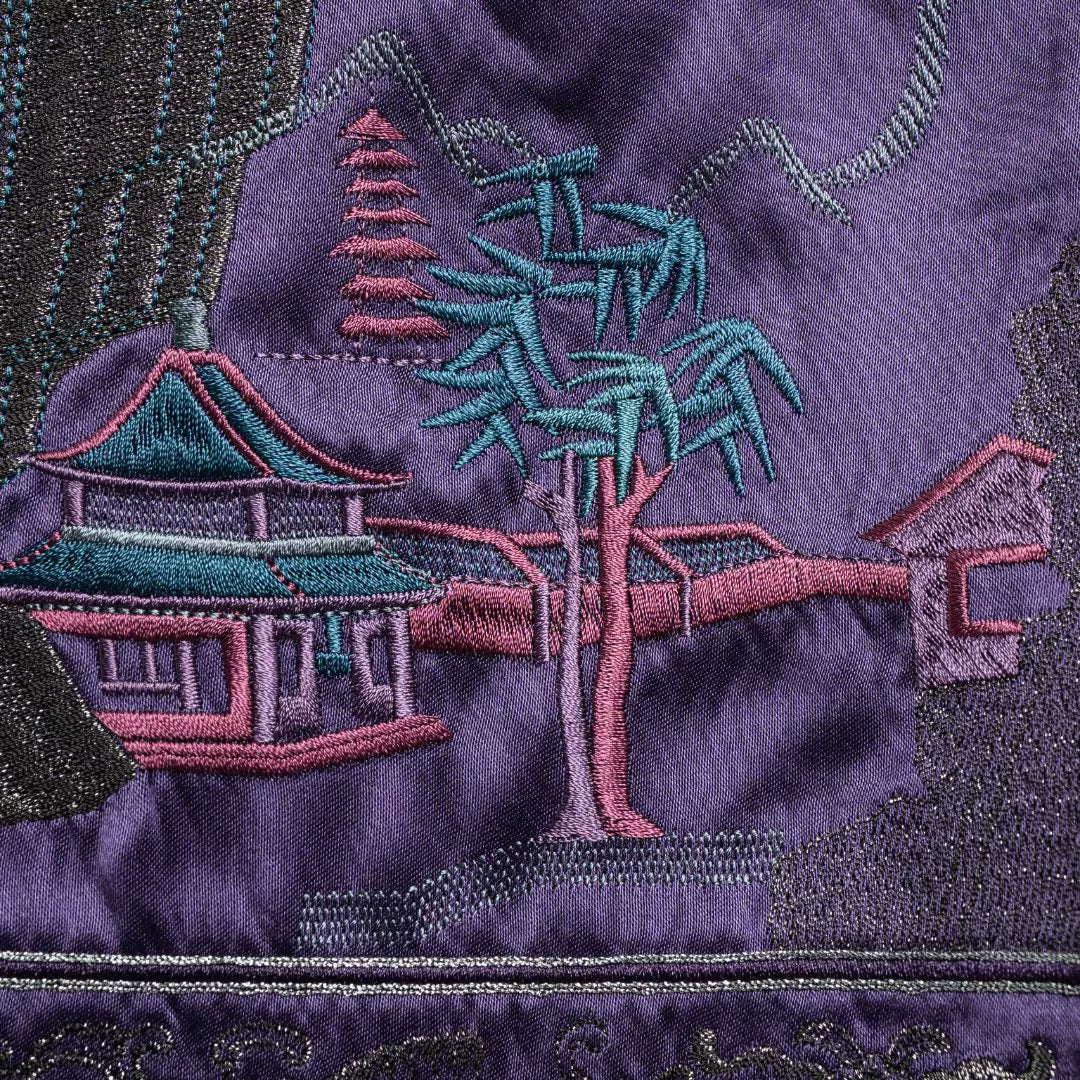 Luxury Violet Twelve Ornaments Silk Vest-26ZMJ6623