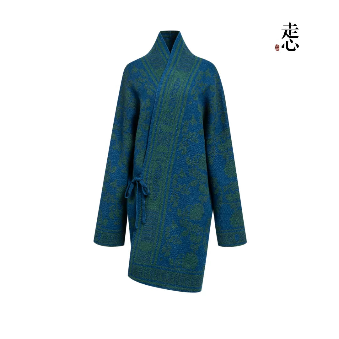 Luxury 1030g Red Lotus Cashmere Wrap Coat-25ZX2528