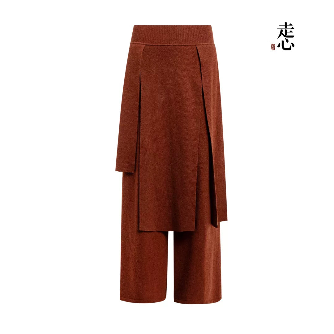 Luxury Green 780g Cashmere Skirt Pants-26ZX2603
