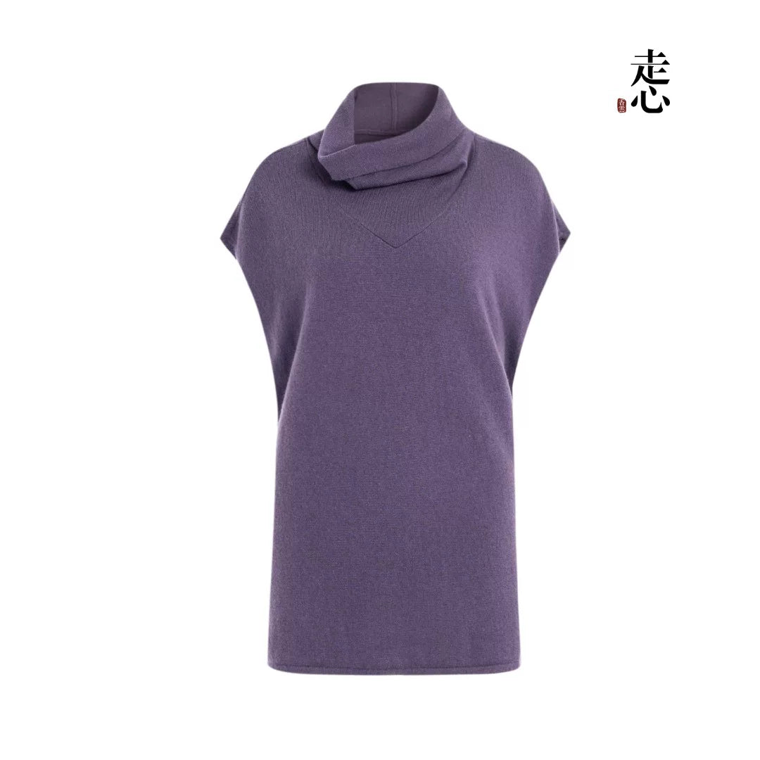Luxury 225g Pure Cashmere Mock Neck Top-26ZX2621