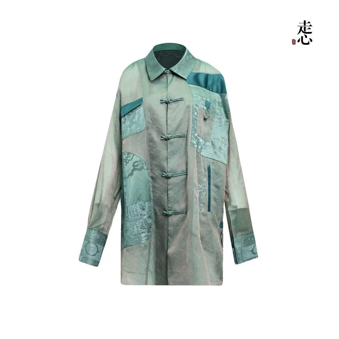 Luxury Sheer Organza Heavy Silk Shirt- 26Z01801