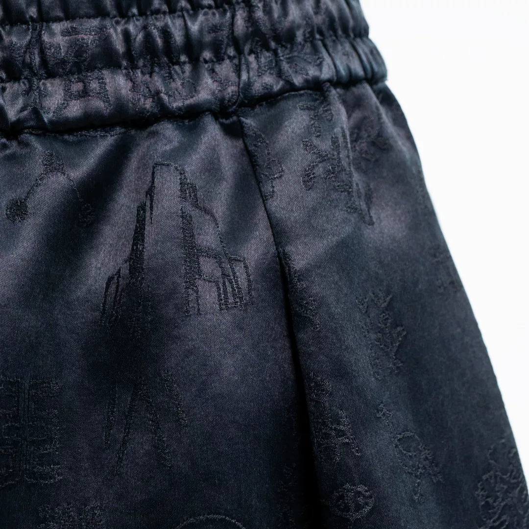 Luxury Black Silk Twelve Ornaments Pants-26Z2Y211359