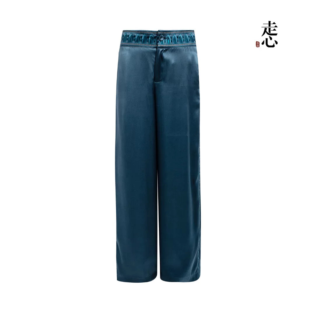 Luxury 60 Momme Silk Wide-Leg Pants- 26ZKZ6668