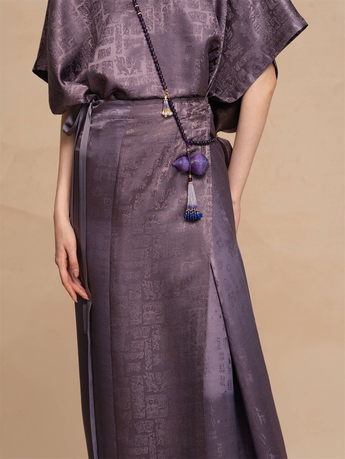 Luxury Twelve Emblems Silk Wrap Dress-26Z2Y215179