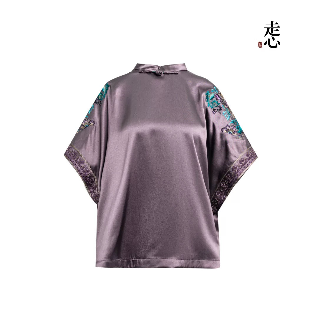 Luxury Lavender Silk Porcelain Pullover-26Y12401