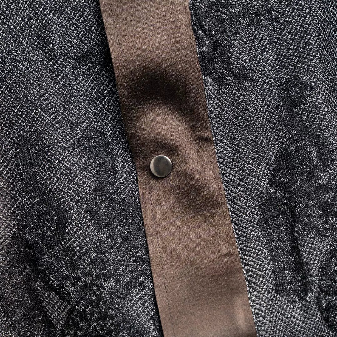 Luxury Grey Silk Sovereign Bomber Jacket-25Z197M