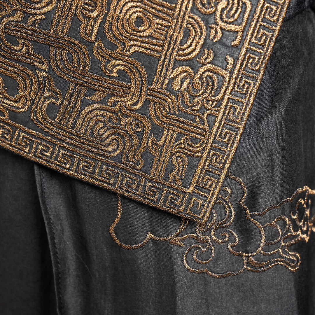 Luxury Phoenix Bronze Silk Wrap Pants-25ZW45F