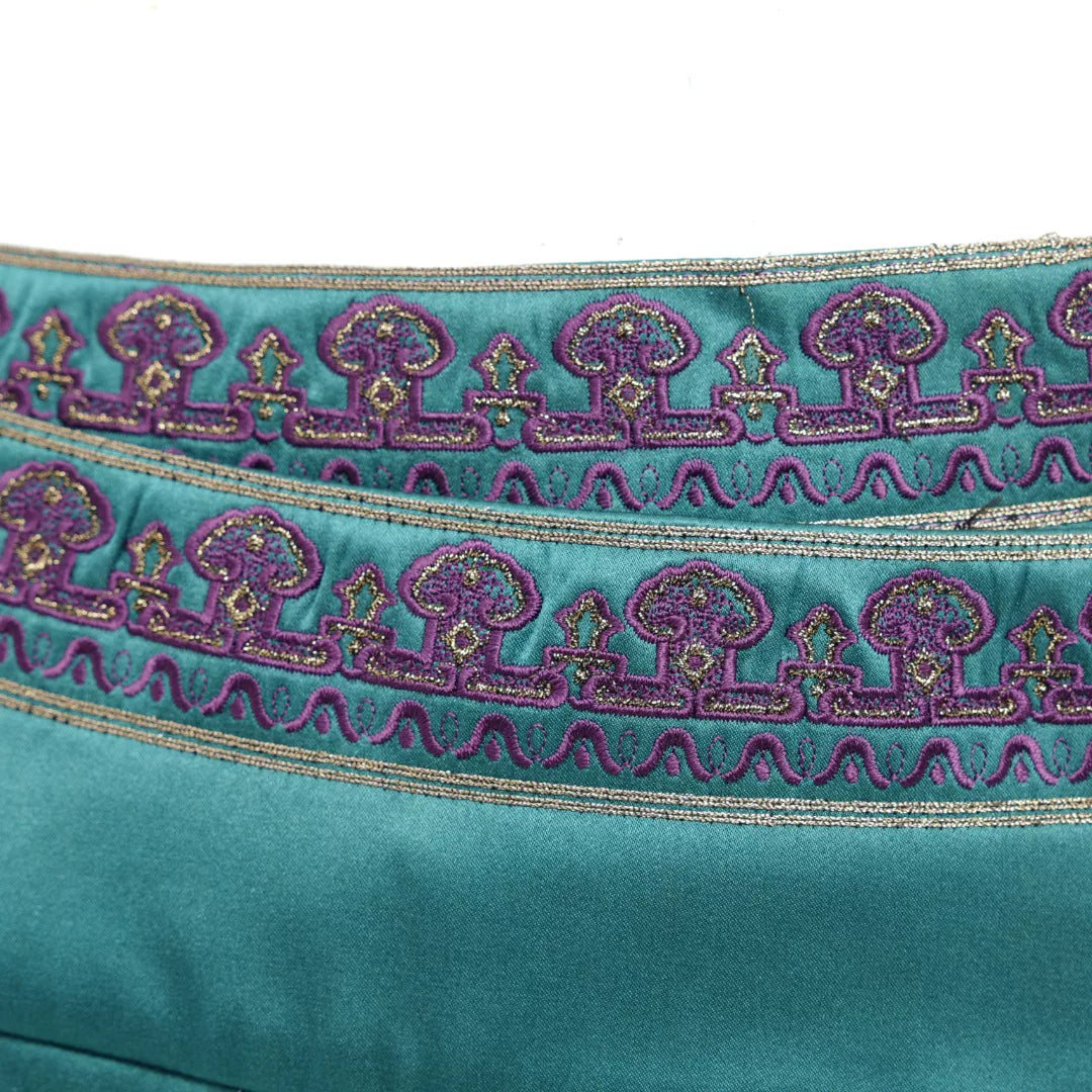 Luxury Green Silk Porcelain Maxi Skirt-26Y13901
