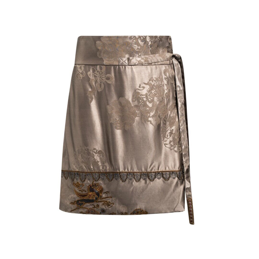 Luxury Asymmetric Dunhuang Wrap Skort-26Y10501