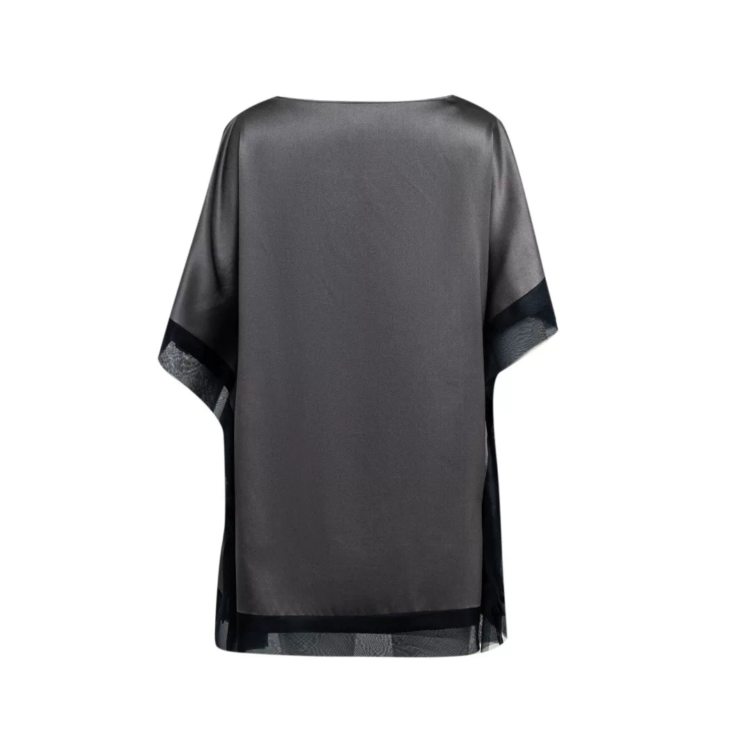 Luxury Grey Silk Spring Embroidered Tunic-26Z131M