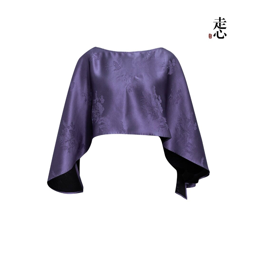 Luxury Silk Jacquard Capelet | Jade Rabbit Cloud Wrap-26M66172