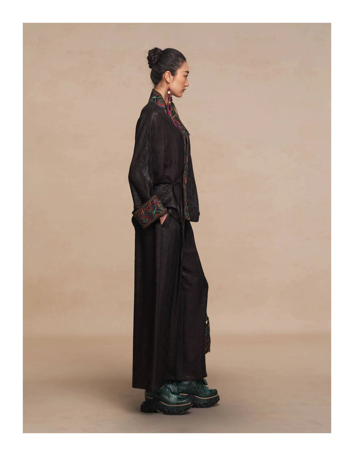 Luxury Dunhuang Silk Wide-Leg Pants-26ZW033F