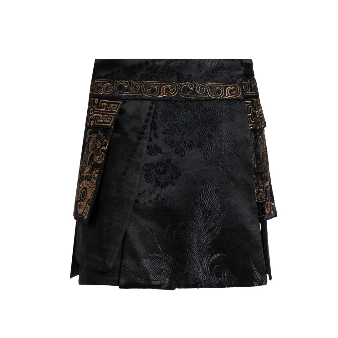 Luxury Vajra Silk Apron Wrap Skirt-24Z36601