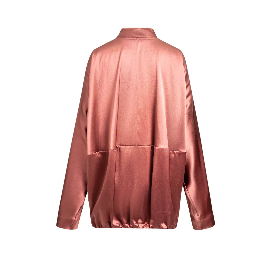 Luxury Heavy Silk Mandarin Shirt- 26Y01701