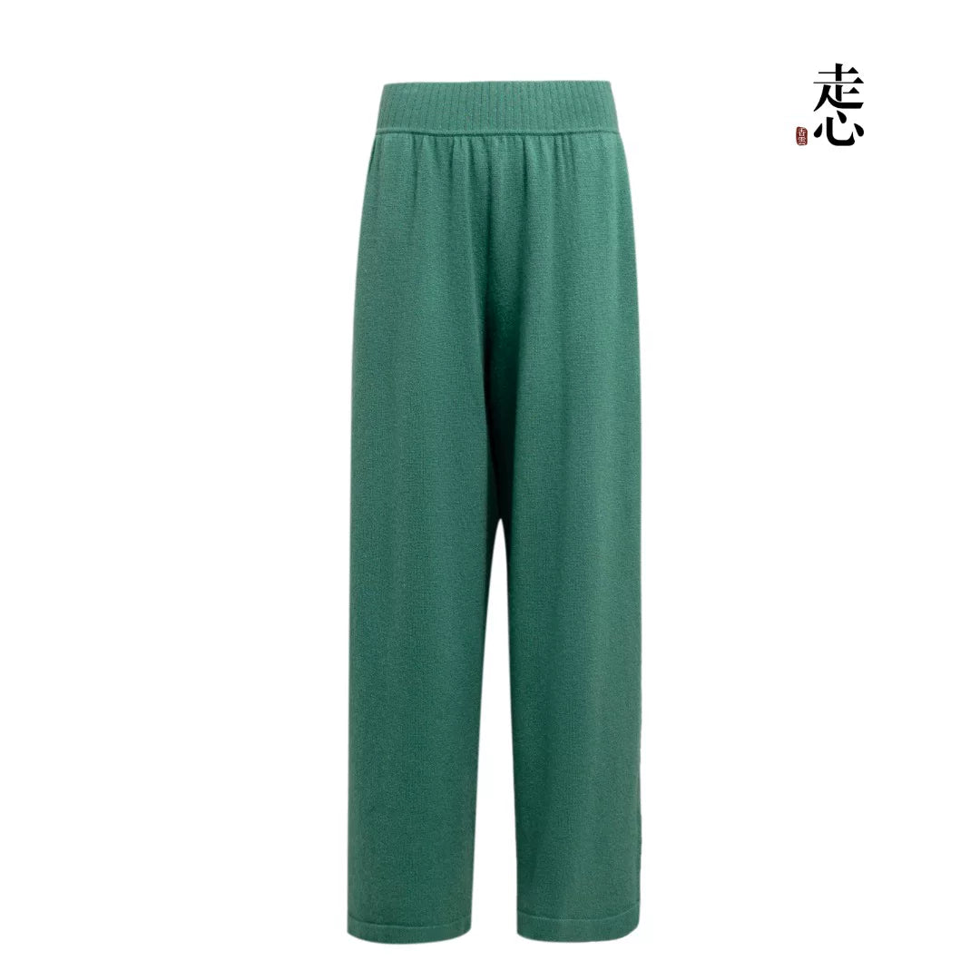 Luxury 465g Cashmere Wide-Leg Knit Pants- 26ZX2607