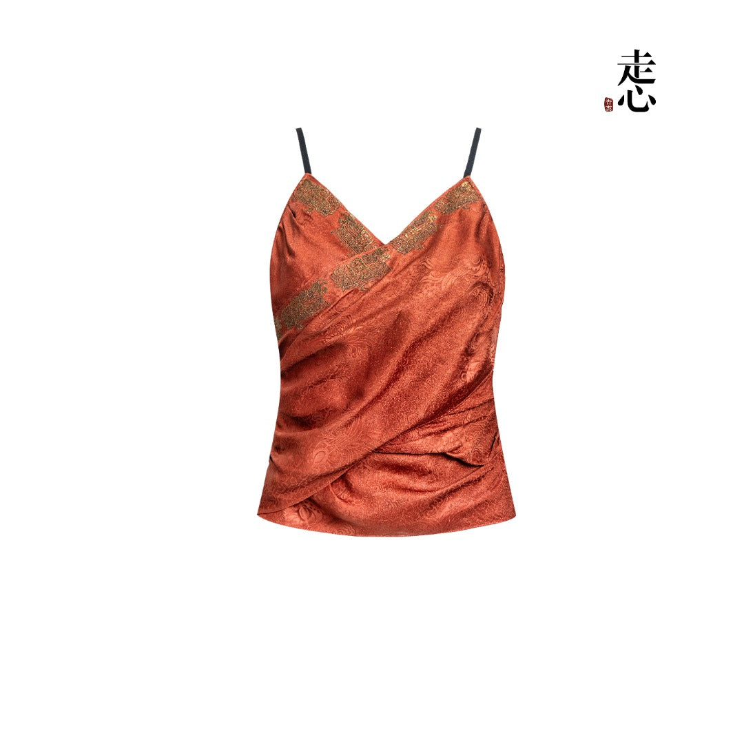 Xiangyun Silk Open-Back Top