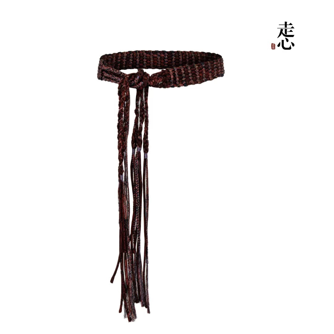 Luxury Hand-Braided Silk Tassel Belt-26ZDG701