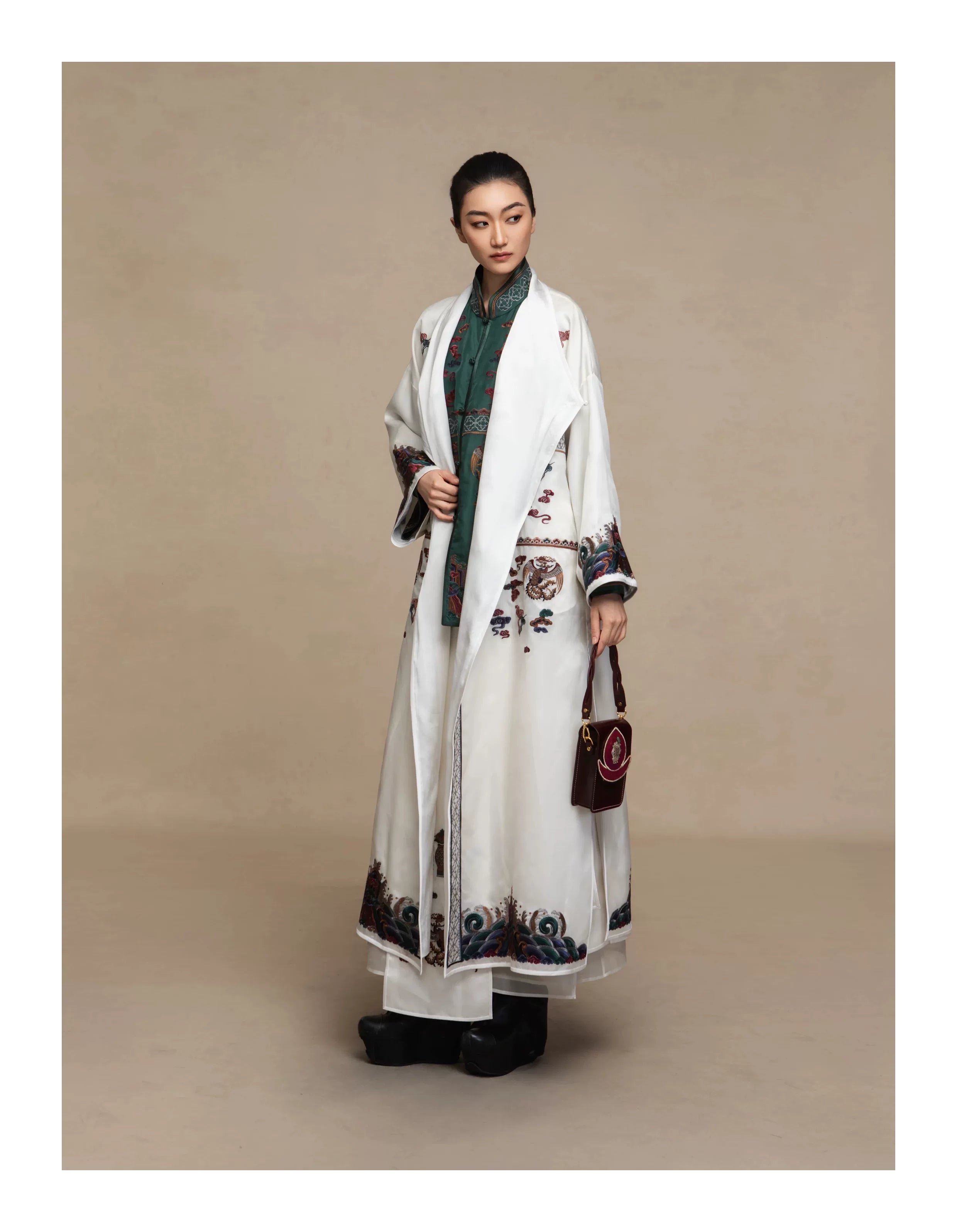 Luxury White Silk Organza Maxi Duster Coat-26ZWT6266